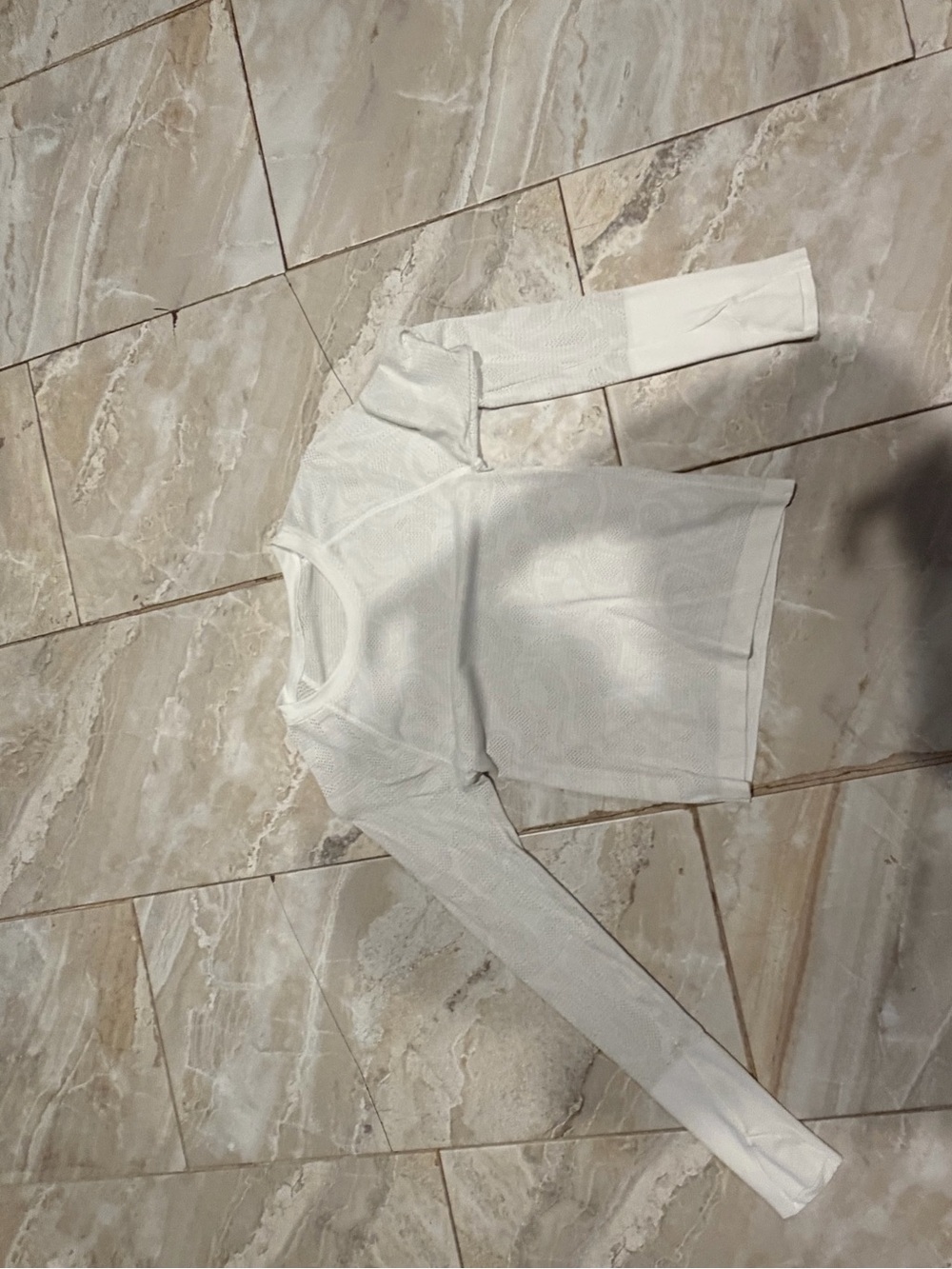 lululemon athletica White Long-Sleeve Waffle Thermal Top